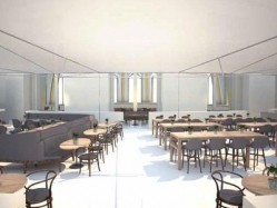 The new-look Great Court Restaurant will be more welcoming to new visitors who will have a choice of banquette seating or communal dining tables overlooking the open kitchen