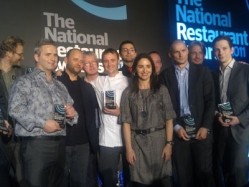 Winners of the National Restaurant Awards 2011 celebrate 