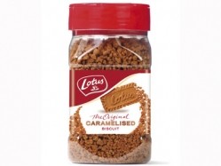 Lotus's Sprinkler Jar is part of its new crumb range. The crushed and coated biscuit crumbs can be used for a number of ideas for desserts and coffees