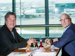 John Torode and Gregg Wallace at Heathrow where they have completed a review of its dining and drinking 