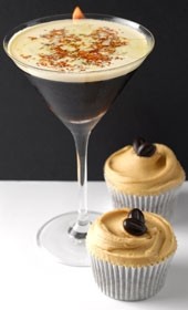 May Fair bar's Caramel Espresso  Martini with mocha cupcakes