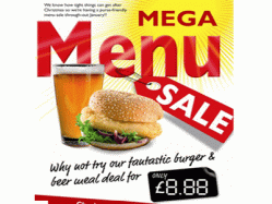 Moy Park Foodservice's Mega Menu Sale adverts are downloadable and can be priced up individually by licensees