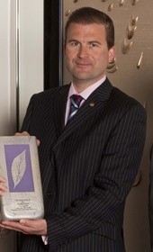 Paul Skinner with The Langham's  Tea Guild award