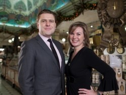 Harrods' director of restaurants Paul Goodale with Sara Galvin whose restaurant Galvin Demoiselle will open in March in the Harrods Food Hall