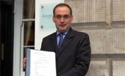 CAMRA's Jonathan Mail holds a copy of the legal appeal 