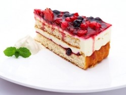The White Chocolate & Forest Fruits Charlotte is one of the four new gateaux in Country Range's new range.