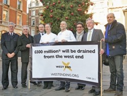 Michelle Roux Jr (centre), Richard Bridgeman (second from right), and Peter Stringfellow (second from left) are all against the Westminster parking charges