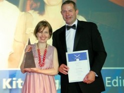 Katie O'Brien accepted business partner Paul Kitching's award on his behalf
