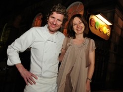 Paul Kitching, head chef at 21212 restaurant in Edinburgh, with business partner Katie O'Brien
