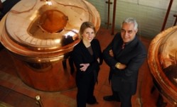 Charan Gill (right) has commissioned WEST's Petra Wetzel (left) to create an exclusive lager for his restaurant