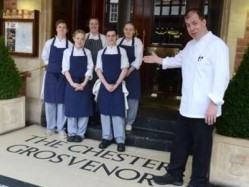 Chester Grosvenor executive chef Simon Radley with current apprentices