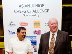 Cyrus Todiwala and Clive Roberts at the launch of the Asian Junior Chefs Challenge this week