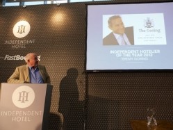 Jeremy Goring, chief executive of The Goring hotel in London, was named the first Independent Hotelier of the Year by chef and restaurateur Rick Stein at the inaugural Independent Hotel Show