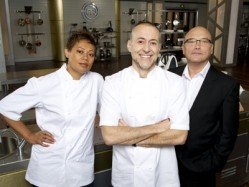 Monica Galetti, Michel Roux Jr and Gregg Wallace once again return to judge 40 professional chefs in Masterchef: The Professionals 2012