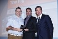 Mark Linehan, managing director of the Sustainable Restaurant Association, presented the inaugural Sustainable Restaurant of the Year prize to James Golding, head chef of The Pig in the Forest, Brockenhurst
