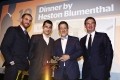 Hotel Restaurant of the Year was awarded to Dinner by Heston Blumenthal at the Mandarin Oriental Hyde Park hotel. The award was presented by Philip Duffy, prestige account executive, Pernod Ricard UK, to head chef Ashley Palmer-Watts and general manager Stephen Macintosh